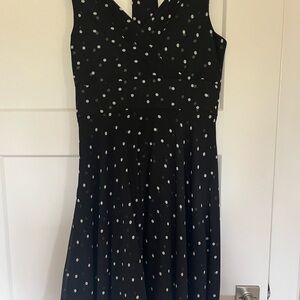 Elegant Black Polka Dot Dress